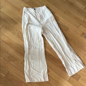 Zara Off-White Linen Pants